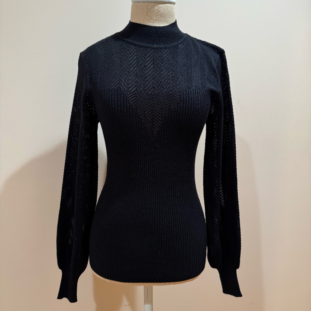 Black Turtleneck Knit Top LIKE NEW